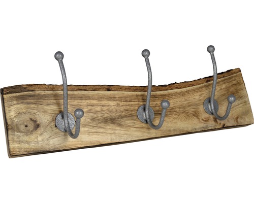 Portemanteau en bois avec trois crochets