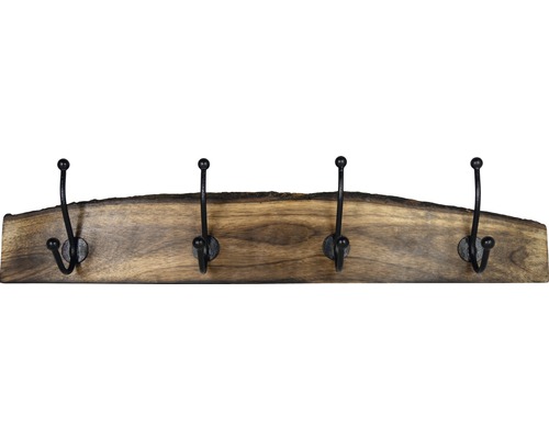 Garderobe aus Holz mit vier Haken