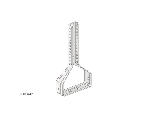 Étrier Nonius Knauf pour CD 60/27 mm 126 mm paquet = 100 pces Suspension directe pour profilés CD 60/27