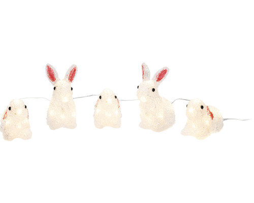 Guirlande lumineuse avec motifs de lapins pour la décoration de Pâques