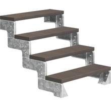 Escalier avec quatre marches et cadre métallique