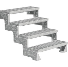 Escalier en acier galvanisé avec quatre marches