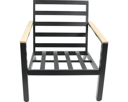 Gartensessel mit Holzarmlehnen und Stahlrahmen