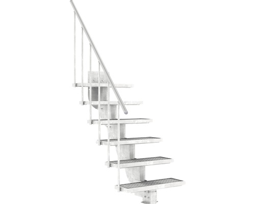 Escalier extérieur Pertura Petros avec garde-crops 6 montées 80 cm grille caillebotis