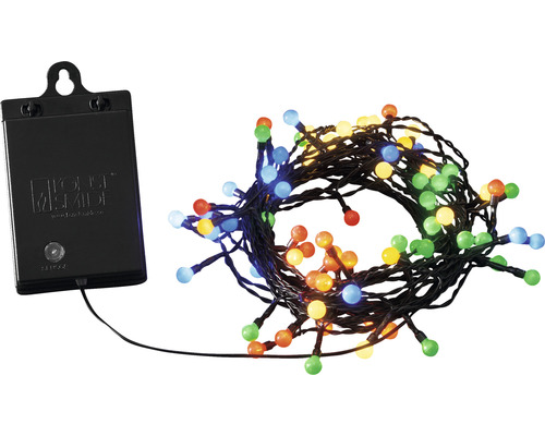 Guirlande lumineuse avec diodes électroluminescentes multicolores et boîtier à piles
