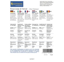 Samenpackung Rote Winterheckenzwiebel ''Rossa lunga di Firenze'' der Marke Kiepenkerl mit Informationen zu Anbau und Ernte