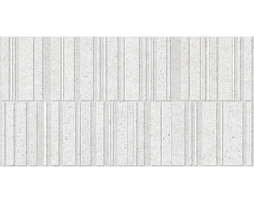 Carrelage décoratif Deco Sassi blanco 32x62.5 cm Carreau mural décoratif avec des bandes verticales en relief.