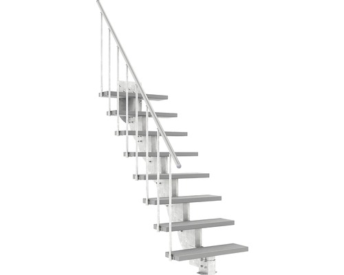 Escalier extérieur Pertura Petros avec balustrade 8 montées Trimax 80 cm gris