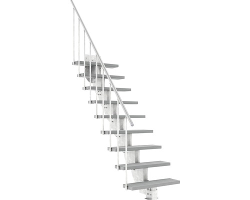 Escalier extérieur Pertura Petros avec balustrade 9 montées Trimax 80 cm gris
