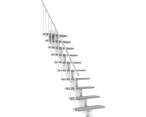 Escalier extérieur Pertura Petros avec balustrade 10 montées Trimax 80 cm gris