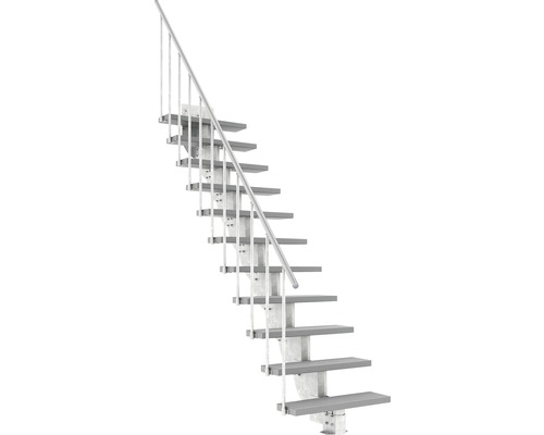 Escalier extérieur Pertura Petros avec balustrade 11 montées Trimax 80 cm gris