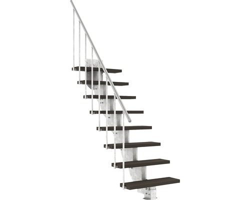 Escalier extérieur Pertura Petros avec balustrade 8 montées Trimax 80 cm marron foncé