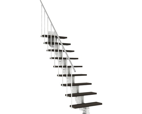 Escalier extérieur Pertura Petros avec balustrade 9 montées Trimax 80 cm marron foncé