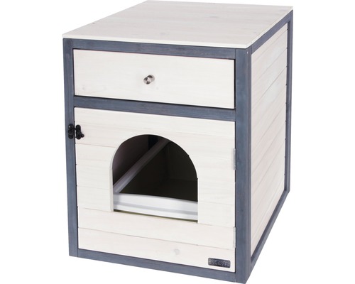 Maison pour chat en bois avec tiroir et entrée