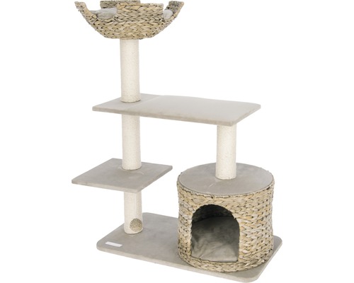 Katzenkratzbaum mit Liegemulde, Plattformen und Katzenhaus