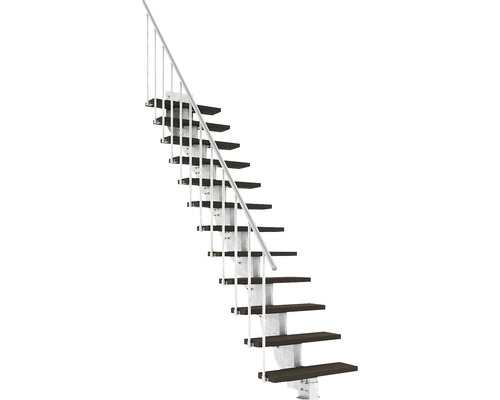Escalier extérieur Pertura Petros avec balustrade 12 montées Trimax 80 cm marron foncé