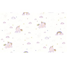 Papiertapete 36158-1 Boys & Girls weiss Einhorn rosa