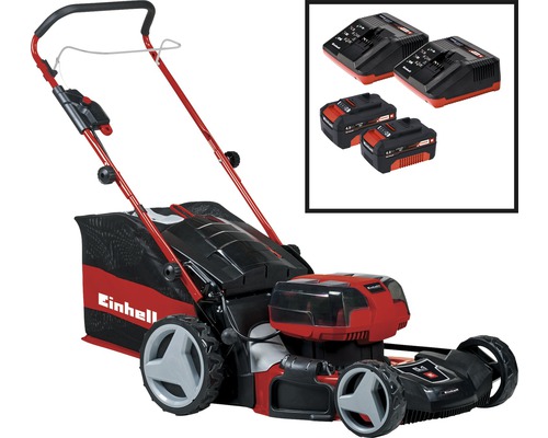 Akku Rasenmäher Einhell Power-X-Change GE-CM 36/47 HW Li inkl. 2 Akkus und 2 Schnellladegerät