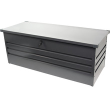 Coffre de jardin gris avec serrure