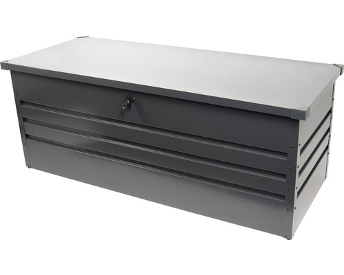 Coffre de jardin gris avec serrure