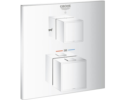 Robinet de baignoire avec thermostat GROHE Grohtherm Cube chrome 24155000 Robinet thermostatique Grohe pour douche et baignoire