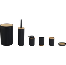Badset 6-teilig Kunststoff schwarz/Bambus-thumb-3