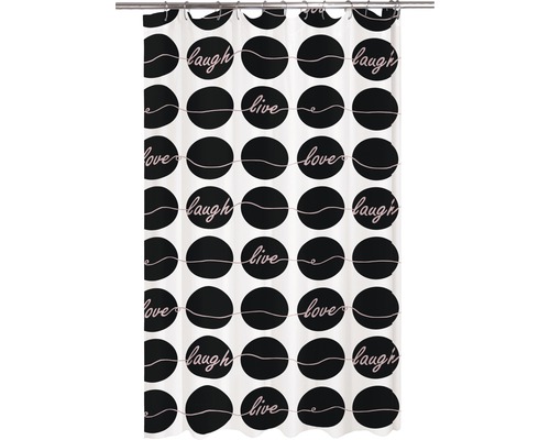 Rideau de douche Julia noir textile 180 x 200 cm