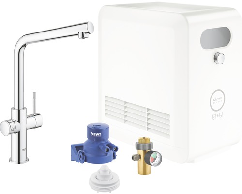 GROHE Küchenarmatur mit Sprudel GROHE BLUE PRO chrom 31347003