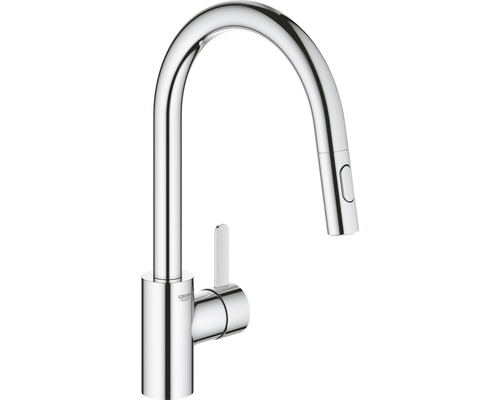 Robinet de cuisine avec douchette GROHE Eurosmart Cosmopolitan chrome 31481001 Robinet de cuisine avec bec haut et douchette extractible