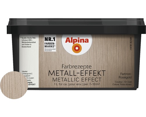 Alpina lasure à effet effet métal or rosé 1 l Alpina Farbrezepte Metallic Effect peinture or rosé, un litre
