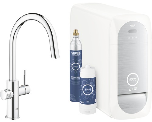 GROHE Küchenarmatur mit Sprudel GROHE BLUE HOME chrom 31541000