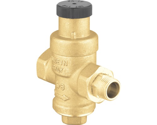 Réducteur de pression en laiton avec capuchon noir