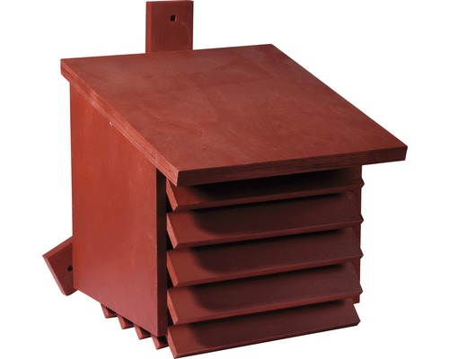 Nichoir à chauves-souris en bois avec entrée à lamelles