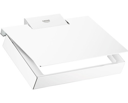 Dérouleur papier toilette GROHE Selection Cube avec couvercle chrome 40781000 Plaque de recouvrement Grohe pour réservoirs de chasse d''eau encastrés