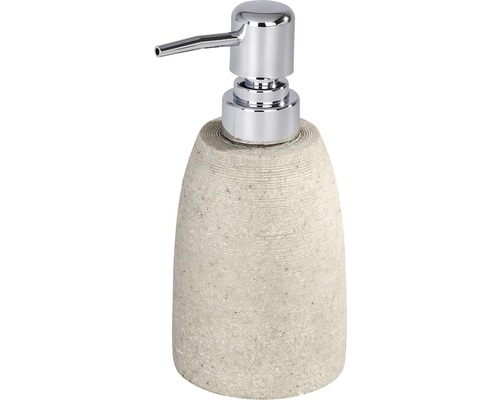 Distributeur de savon Goa beige Distributeur de savon en pierre avec pompe chromée