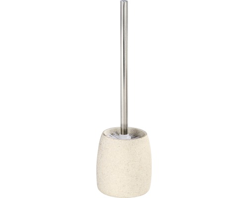 WC-Bürstengarnitur Goa beige Toilettenbürste mit Steingutbehälter und Edelstahlgriff