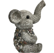Gartenfigur Dekofigur Lafiora Elefant Fiberglas 26 x 19 x 33 cm grau