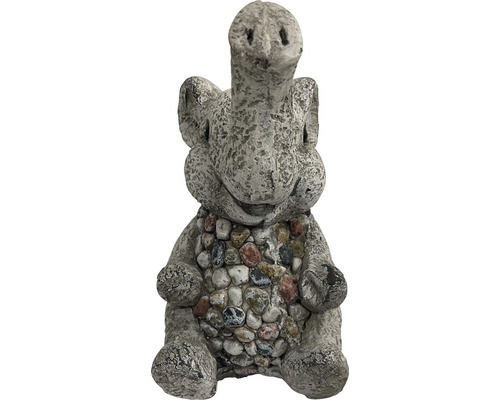 Figurine décorative de jardin Lafiora éléphant en fibre de verre 26 x 19 x 33 cm gris