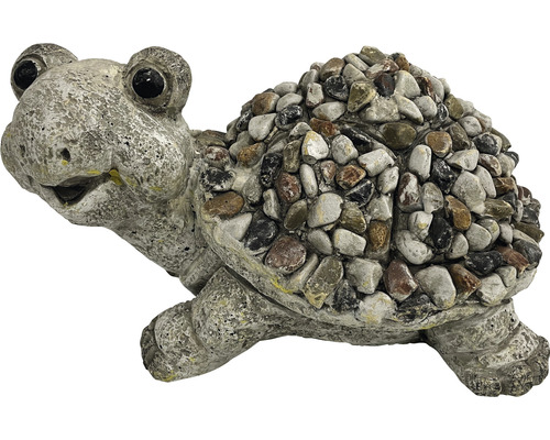 Figurine décorative de jardin Lafiora tortue en fibre de verre 31 x 21 x 17 cm gris