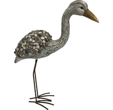 Gartenfigur Dekofigur Lafiora Kranich Fiberglas 34 x 15 x 54 cm grau