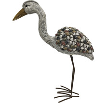 Gartenfigur Dekofigur Lafiora Kranich Fiberglas 34 x 15 x 54 cm grau
