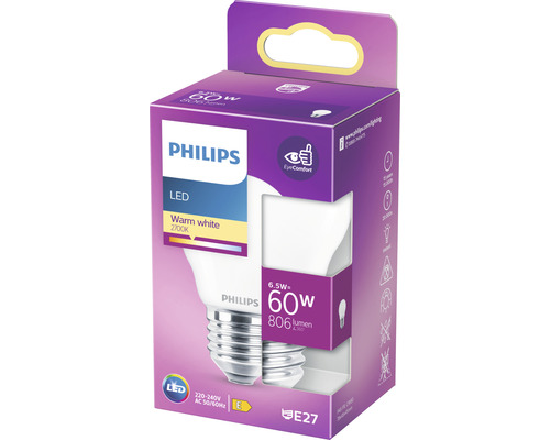 Philips LED Lampe 6,5 Watt mit warmweissem Licht im Karton