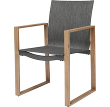 Chaise de jardin avec cadre en bois et revêtement en tissu