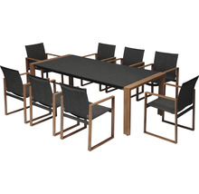 Groupe de tables de jardin avec table et huit chaises