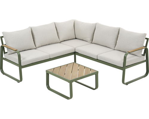 Gartenmöbelset Garden Place Skyla 5 -Sitzer bestehend aus: Tisch,1 Eckmodul Aluminium Kunststoff Grün