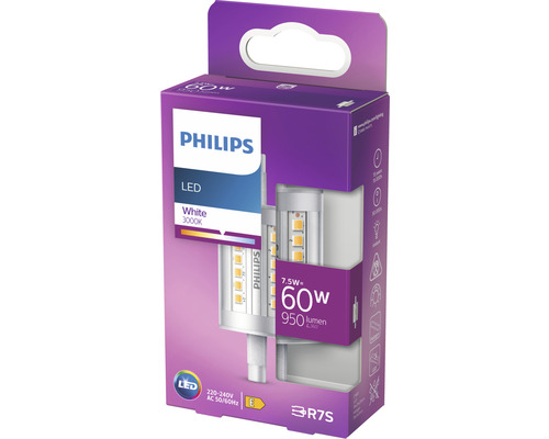 Ampoule LED Philips R7S 7,5 watts, 3000 kelvins