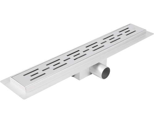 Caniveau de douche en acier inoxydable avec motif à fentes