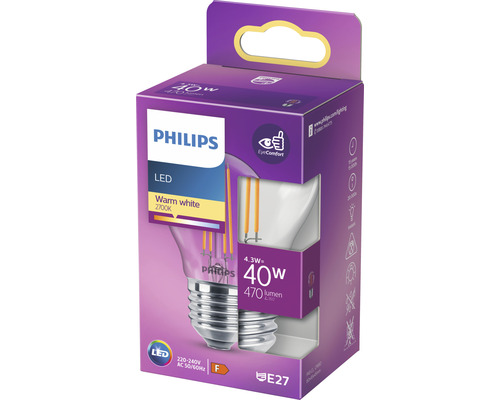 Philips LED Lampe 4,3 Watt mit E27 Sockel in Verpackung