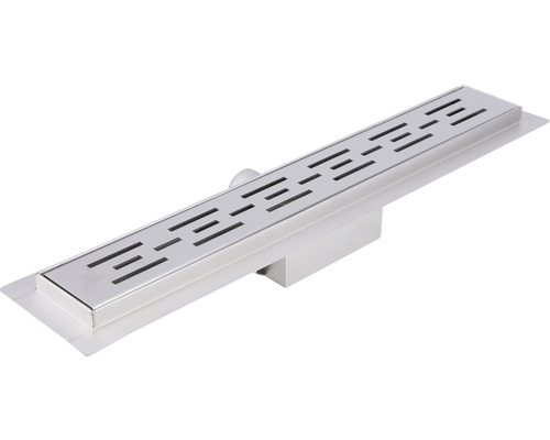 Caniveau de douche en acier inoxydable avec motif à fentes