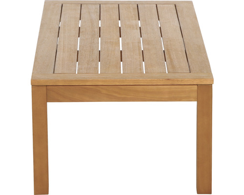 Quadratischer Teak Gartentisch mit Lattenrosttischplatte